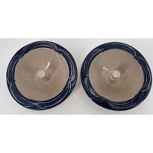 The Original Apple Baker Dish Paris, Maine Blue Swirl Rime Stoneware Set Of 2